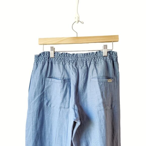 Salt Life Women's Linen Blend Elastic Waist Drawstring Pant Coastal Blue S NWT - Picture 7 of 12